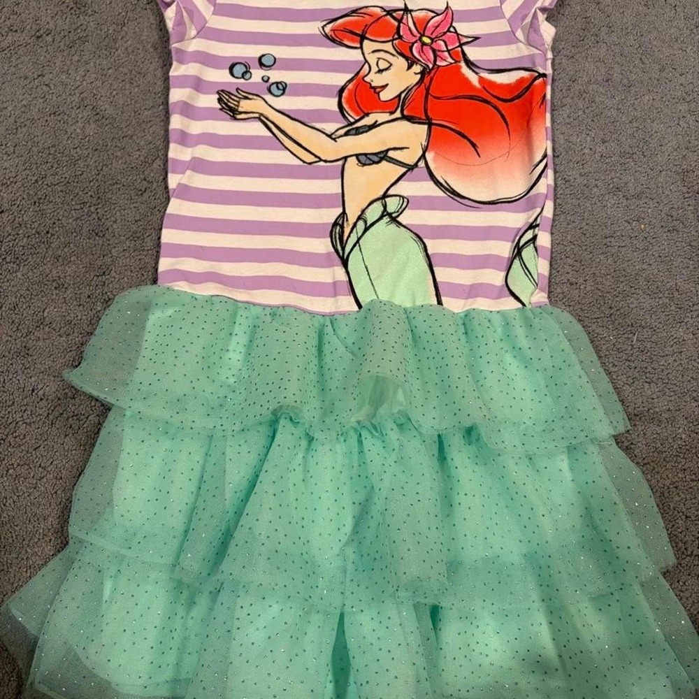 Disney Princess Ariel Little Mermaid Tutu Dress Girls 6/6X Fairycore Coquette